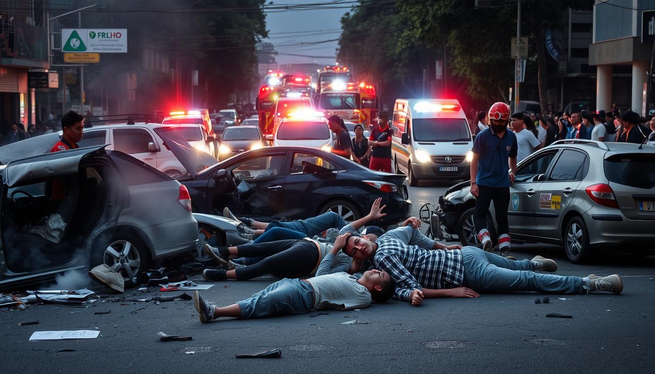 6 Kendaraan Tabrakan Beruntun di Cianjur, 5 Orang Luka-luka